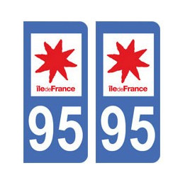 95 Val d'Oise autocollant plaque