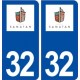 32 Samatan logo ville autocollant plaque stickers