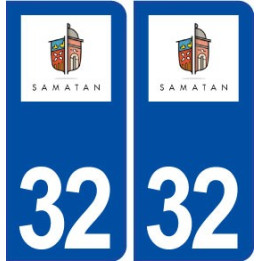 32 Samatan logo ville autocollant plaque stickers