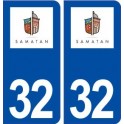 32 Samatan logo ville autocollant plaque stickers