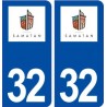 32 Samatan logo ville autocollant plaque stickers