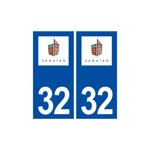 32 Samatan logo ville autocollant plaque stickers