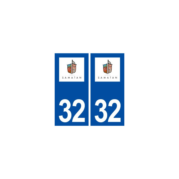 32 Samatan logo ville autocollant plaque stickers