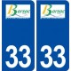 33 Barsac logo ville autocollant plaque stickers