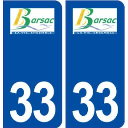33 Barsac logo ville autocollant plaque stickers
