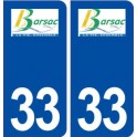 33 Barsac logo ville autocollant plaque stickers