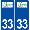 33 Barsac logo ville autocollant plaque stickers