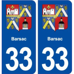 33 Barsac blason ville autocollant plaque stickers
