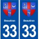 33 Beautiran blason ville autocollant plaque stickers