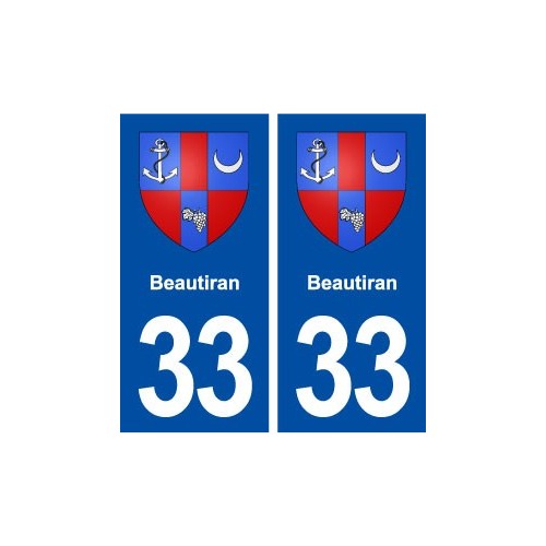 33 Beautiran blason ville autocollant plaque stickers