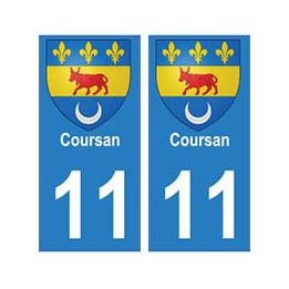 11 Coursan ville autocollant plaque