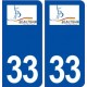 33 Beautiran logo ville autocollant plaque stickers