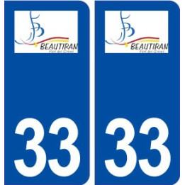 33 Beautiran logo ville autocollant plaque stickers