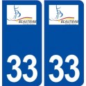 33 Beautiran logo ville autocollant plaque stickers