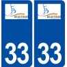 33 Beautiran logo ville autocollant plaque stickers