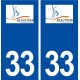 33 Beautiran logo ville autocollant plaque stickers