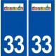 33 Bouliac logo ville autocollant plaque stickers