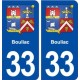 33 Bouliac blason ville autocollant plaque stickers