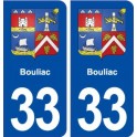 33 Bouliac blason ville autocollant plaque stickers