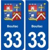 33 Bouliac blason ville autocollant plaque stickers
