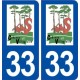 33 Cabanac et Villagrains logo ville autocollant plaque stickers