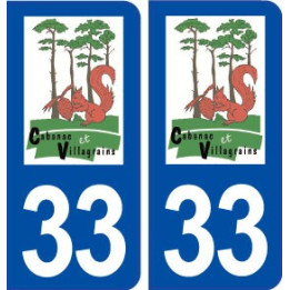 33 Cabanac et Villagrains logo ville autocollant plaque stickers