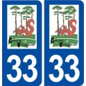 33 Cabanac et Villagrains logo ville autocollant plaque stickers