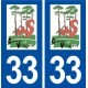 33 Cabanac et Villagrains logo ville autocollant plaque stickers