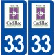 33 Cadillac logo ville autocollant plaque stickers