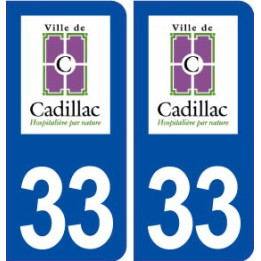 33 Cadillac logo ville autocollant plaque stickers