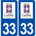33 Cadillac logo ville autocollant plaque stickers