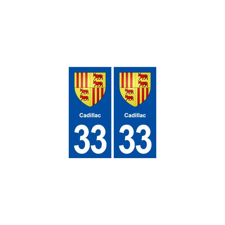 33 Cadillac blason ville autocollant plaque stickers