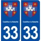 33 Castillon la Bataille blason ville autocollant plaque stickers