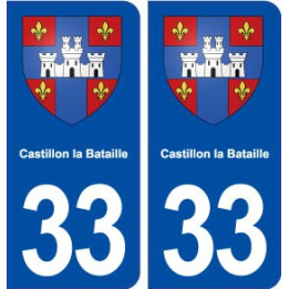 33 Castillon la Bataille blason ville autocollant plaque stickers