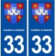 33 Castillon la Bataille blason ville autocollant plaque stickers