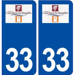 33 Castillon la Bataille logo ville autocollant plaque stickers