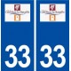 33 Castillon la Bataille logo ville autocollant plaque stickers