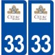 33 Cézac logo ville autocollant plaque stickers
