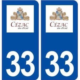 33 Cézac logo ville autocollant plaque stickers