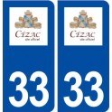 33 Cézac logo ville autocollant plaque stickers