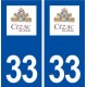 33 Cézac logo ville autocollant plaque stickers