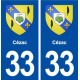 33 Cézac blason ville autocollant plaque stickers