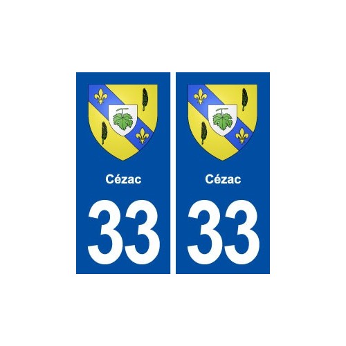 33 Cézac blason ville autocollant plaque stickers