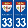 33 Castres Gironde blason ville autocollant plaque stickers