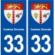 33 Castres Gironde blason ville autocollant plaque stickers