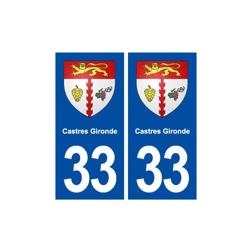 33 Castres Gironde blason ville autocollant plaque stickers