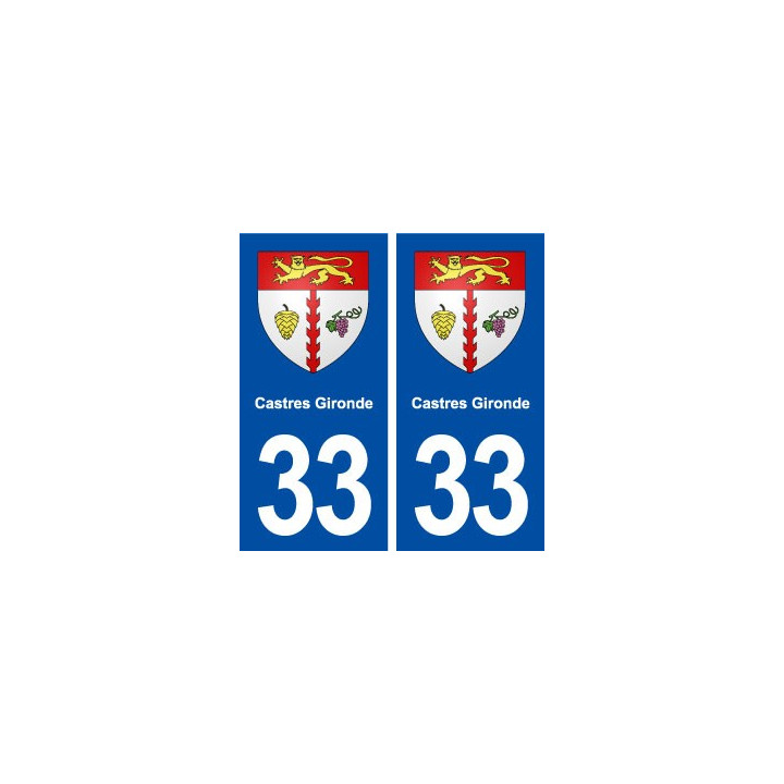33 Castres Gironde blason ville autocollant plaque stickers