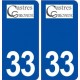 33 Castres Gironde logo ville autocollant plaque stickers