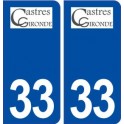 33 Castres Gironde logo ville autocollant plaque stickers