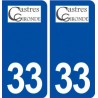 33 Castres Gironde logo ville autocollant plaque stickers